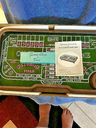 VINTAGE AUTO SHOOTER CRAPS Casino Gambling Table Vintage Las Vegas Home Game 3