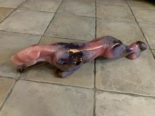 Ceramic Purple,  Pink Cat Panther Figurine Sculpture 25 " Long Very Pretty
