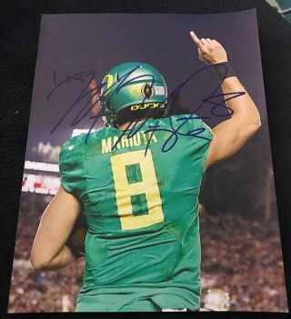 Marcus Mariota Signed 8x10 Photo Oregon Ducks Ten Titans W/coa,  Proof Rare Wow