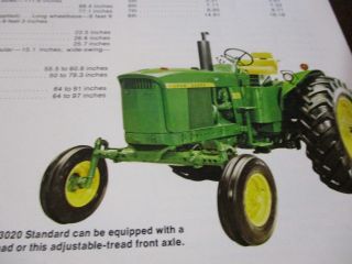 John Deere 3020 - 4020 - 4320 - 4620 - 5020 - 7020 Tractors Sales Brochure 1970 2