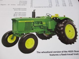 John Deere 3020 - 4020 - 4320 - 4620 - 5020 - 7020 Tractors Sales Brochure 1970 3