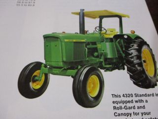 John Deere 3020 - 4020 - 4320 - 4620 - 5020 - 7020 Tractors Sales Brochure 1970 4