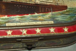 RARE White Star Line ROYAL MAIL STEAMERs Carr & Co Ltd Carlisle Biscuit Tin 2