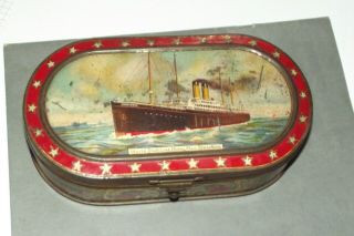 RARE White Star Line ROYAL MAIL STEAMERs Carr & Co Ltd Carlisle Biscuit Tin 4