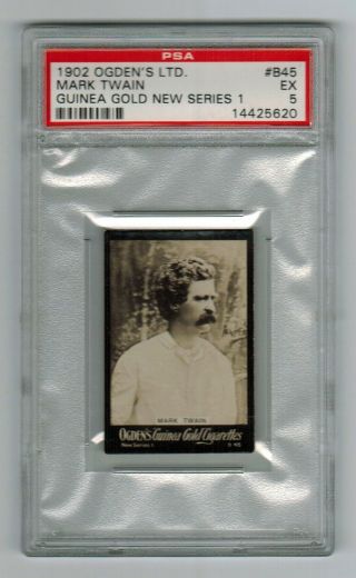 Psa 5 Mark Twain 1902 Ogden Guinea Gold Cigarette Card B45 Samuel Clemens