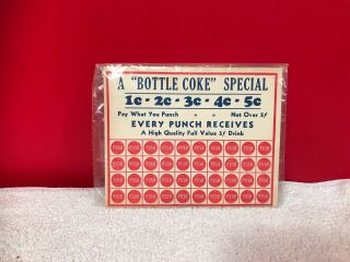 Vintage 1950s Coca Cola Coke Punch Card Advertising Ad