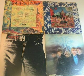 3 Rolling Stones Lp Covers: Satanic Majesties / Sticky Fingers / Between Buttons