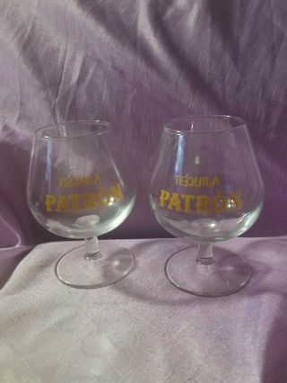 Patron Tequila Snifter Stem Glass Set Of 2