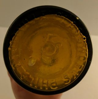 Dyottville Glass Embossed Civil War Era Yellow Olive Amber Whiskey Bottle 7