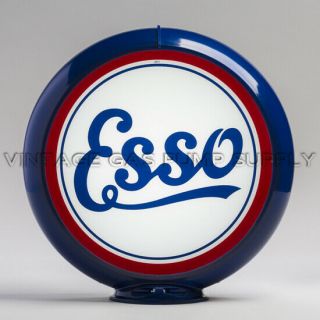 Esso Script 13.  5 " Gas Pump Globe W/ Dark Blue Body (g126)
