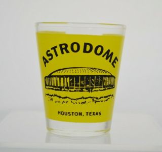 Astrodome Houston Texas Shot Glass Yellow Black Collectible Barware,  Rare