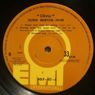 OLIVIA NEWTON JOHN - Totally Hot - RARE BOLIVIA LP 2
