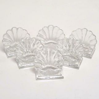 SIX (6) BACCARAT FRANCE CRYSTAL SHELL FORM PLACE CARD HOLDERS,  W/BOX 2