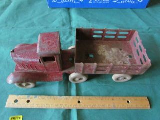 Vintage Girard Metal Truck & Trailer - Wooden Wheels - 11 Inches Long 3