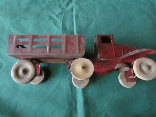 Vintage Girard Metal Truck & Trailer - Wooden Wheels - 11 Inches Long 5