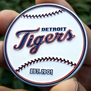 Premium Mlb Detroit Tigers Poker Card Guard Chip Protector Coin Golf Marker