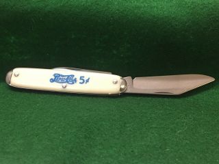 Vintage PEPSI - COLA 5 Cent White/Blue Advertising Folding Pocket Knife USA 3
