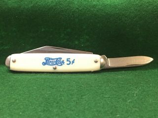 Vintage PEPSI - COLA 5 Cent White/Blue Advertising Folding Pocket Knife USA 5