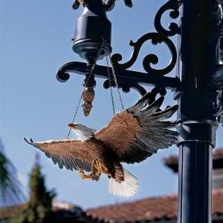 Mid - Flight Majestic American Spirit Freedom Flies Hanging Bald Eagle Sculpture