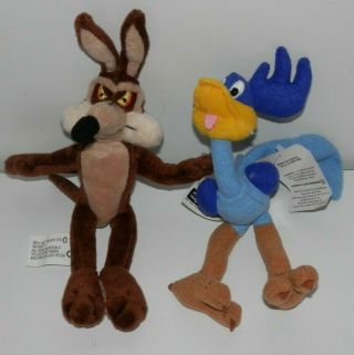 1999 Looney Tunes Road Runner & Wile E.  Coyote Mini Bean Bag 8 "