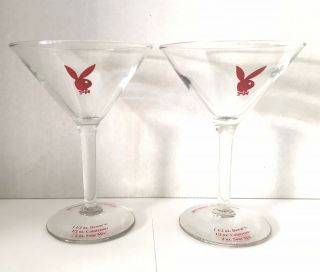 Vintage Playboy Dewars Scotch Sidecar Martini Glasses Set Of 2 Euc