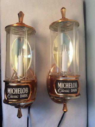 Michelob Beer Classic Dark Crystal Bar Lamps Lights Sconce