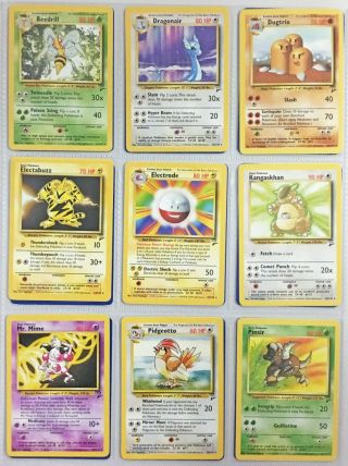Pokemon Cards - Complete Base Set 2 Non Holo - 110 Cards - Dragonair Pidgeotto