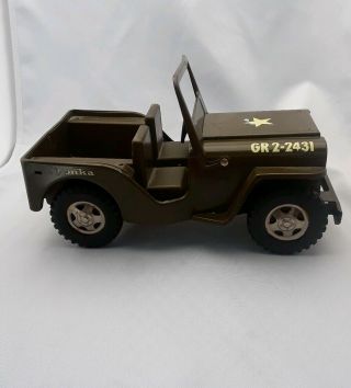 Vintage 1960 ' s Pressed Steel Tonka Toys WW2 US Army Willys Jeep,  GR2 - 2431 2