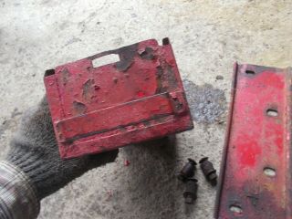 Massey Harris 44 tractor MH tool box w/ holder plate & bolts 6