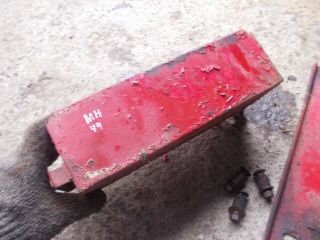 Massey Harris 44 tractor MH tool box w/ holder plate & bolts 7