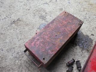 Massey Harris 44 tractor MH tool box w/ holder plate & bolts 8