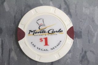 Paulson Top Hats And Cane Poker Chips,  Monte Carlo $1 Las Vegas,  Nevada