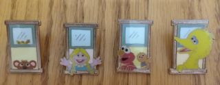 4 Sesame Street Window Pins Baby Bear,  Big Bird,  Elmo,  Betty Lou