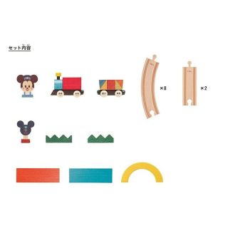 KIDEA Toy Wooden Blocks TRAIN & RAIL Mickey Mouse Disney Store Japan 3