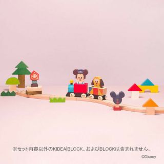 KIDEA Toy Wooden Blocks TRAIN & RAIL Mickey Mouse Disney Store Japan 4