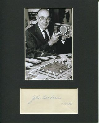 John Bardeen 2x Nobel Prize Physics Transistor Signed Autograph Photo Display