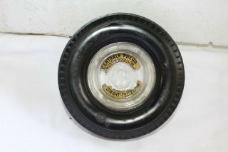 Antique Vintage Us Royal Tires Gas Station Rubber & Glass Ashtray Sign