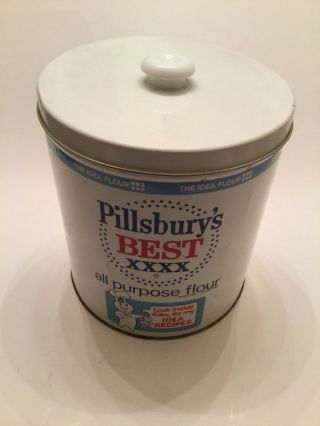 Vintage Pillsbury Best Xxxx All Purpose Flour Tin Canister Usa