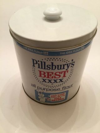 Vintage Pillsbury Best XXXX All Purpose Flour Tin Canister USA 3