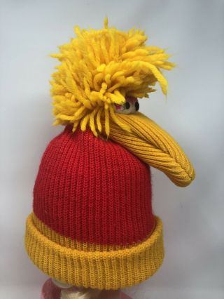Vintage Sesame Street Big Bird Stocking Hat Kids Yellow Red 3