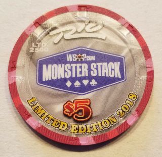 2018 Wsop Rio $5 Chip " Monster Stack " World Series Of Poker Las Vegas