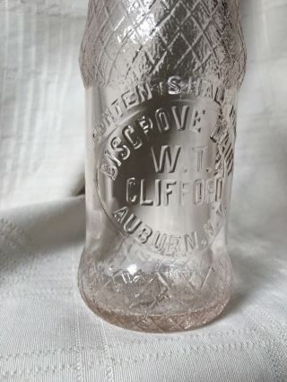 Vintage Half Pint Milk Bottle W T Clifford Bisgrove Dairy Auburn York 1941 4