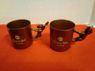Congress Hotel Chicago Vintage Political Cups - Brown Plastic