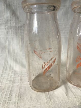 2 Vintage Half Pint Milk Bottles Broemer Dairy Chassell Michigan 1950’s Bottle 6