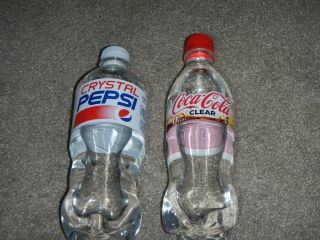 Rare Clear Cocacola Coke,  Crystal Pepsi Soda Fresh Japan Limited Edition Bottle