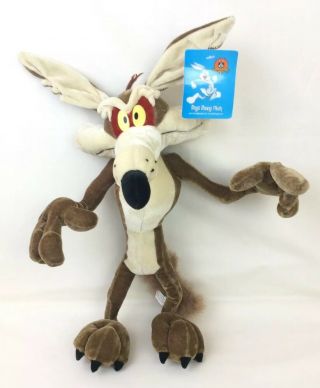 Six Flags Wile E Coyote 14” Wired Plush Stuffed Animal Toy Nwt