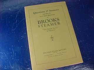 1925 Brooks Steamer Automobile Care,  Operation Advertising Booklet