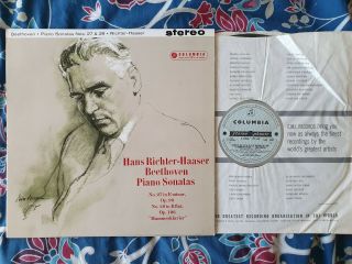 Columbia Sax 2407 Ed1 T/s - Beethoven Piano Sonatas - Hans Richter - Haaser Nm 