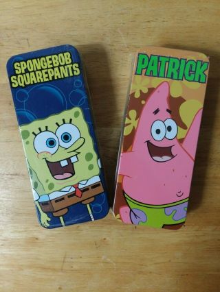 2004 Viacom Spongebob Squarepants & Patrick Watch,  Burger King In Tin