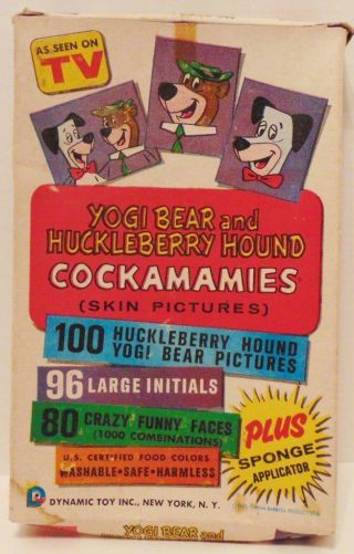 1961 Yogi Bear & Huckleberry Hound Cockamamies Skin Pictures Temporary Tattoos